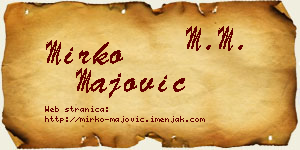 Mirko Majović vizit kartica